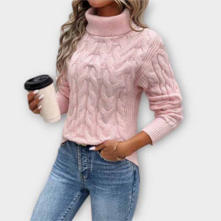 Maya™ – Elegant High Neck Knit Sweater