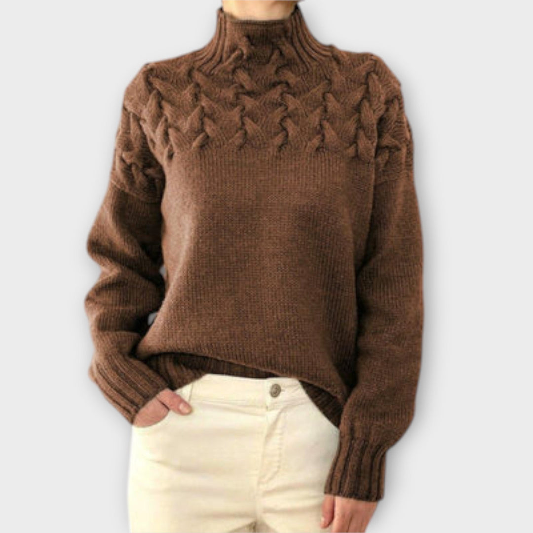 Maya™ - Women's Sweater with Braided Details