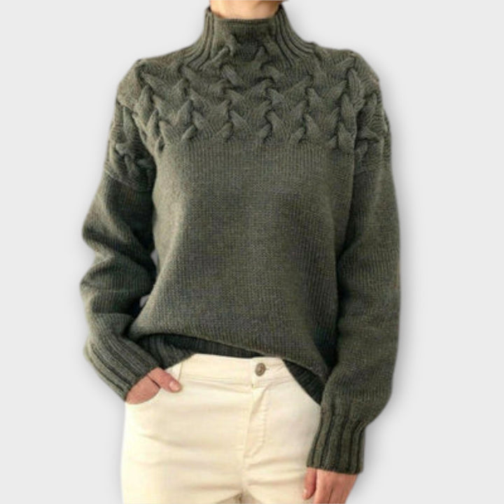 Maya™ - Women's Sweater with Braided Details