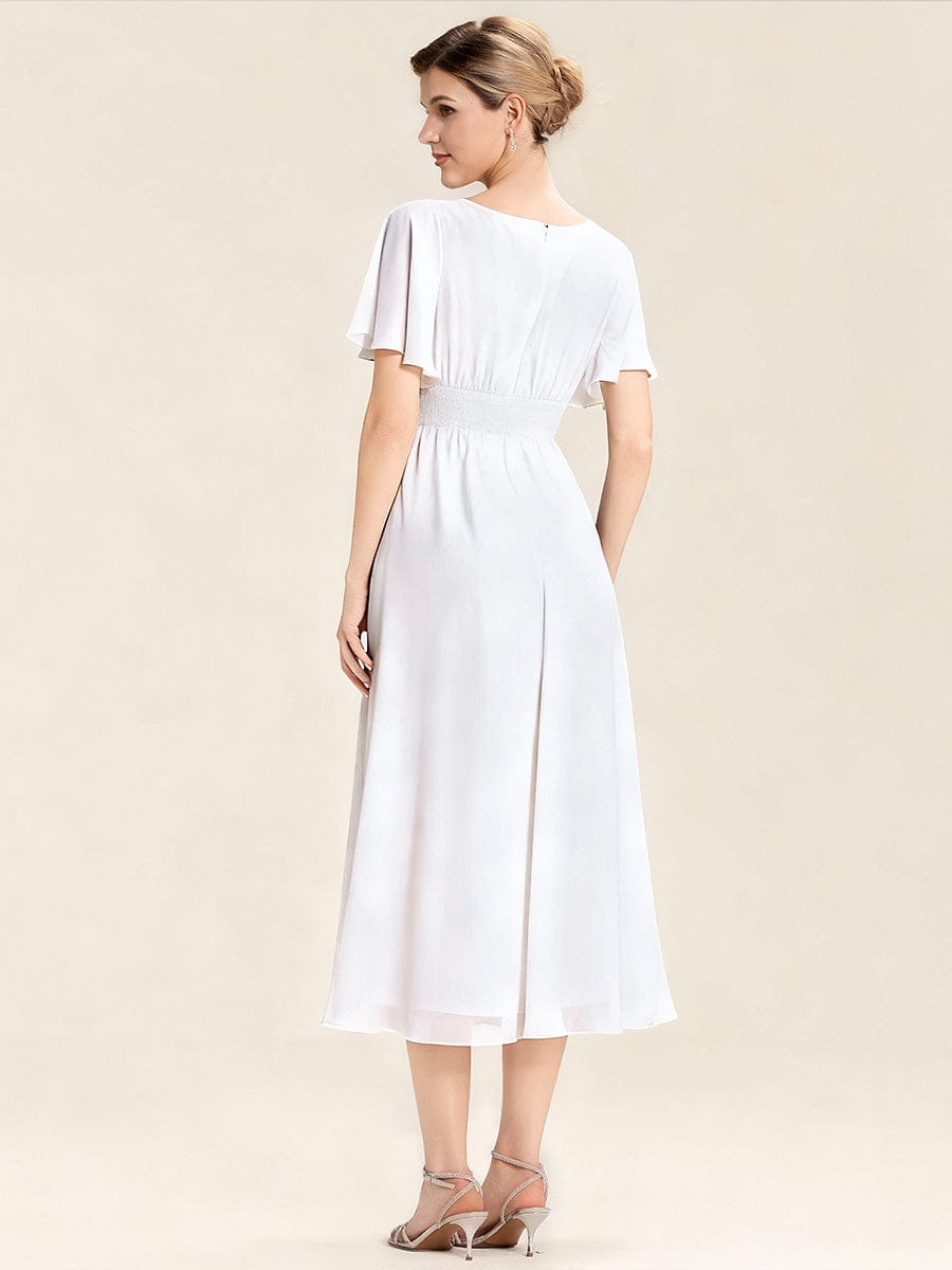 Maya| Elegant Chiffon Ruffle Sleeve Formal Dress