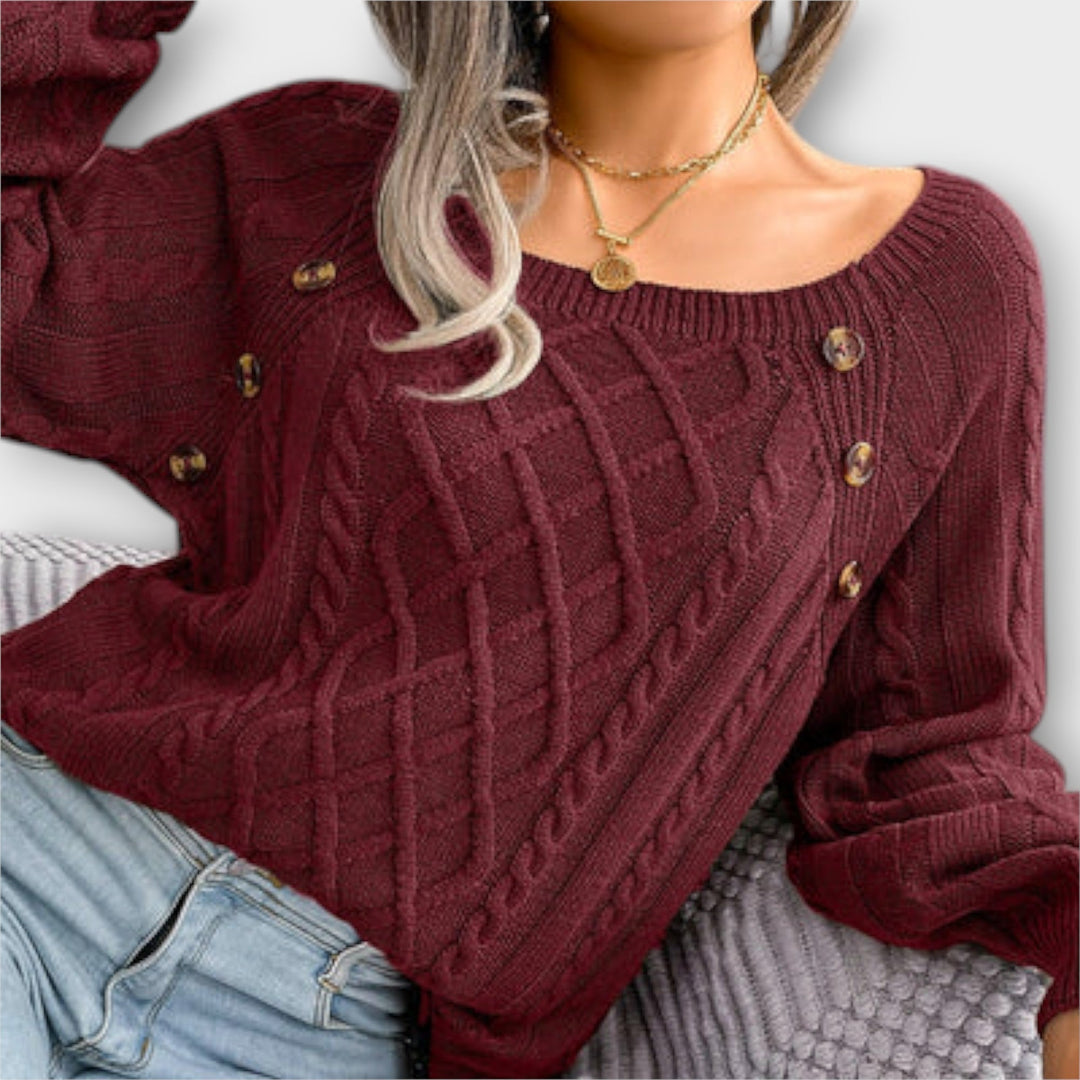 Maya™ - Knitted Sweater with Buttons
