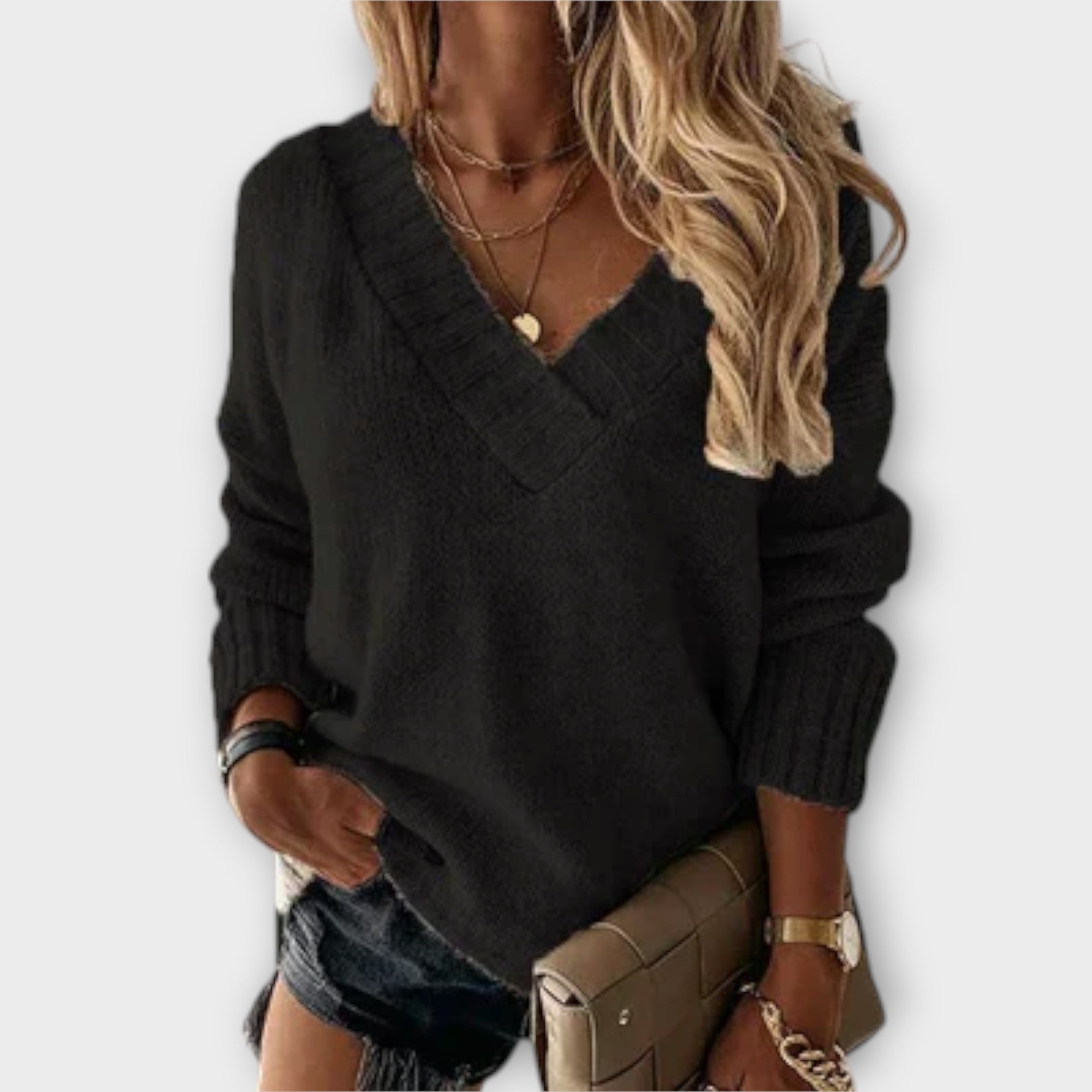 Maya™ Cozy V-Neck Sweater