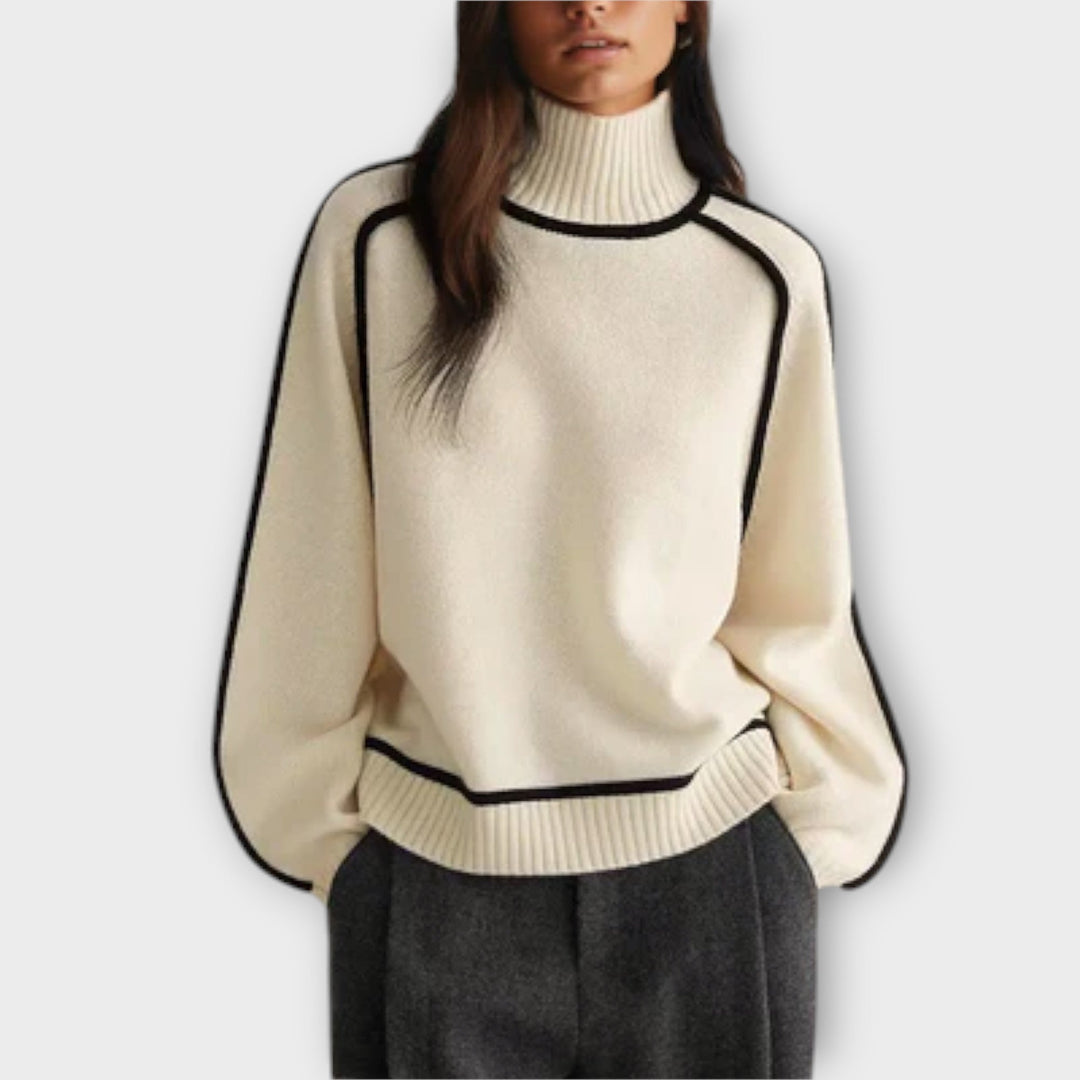 Ava™ - Soft and Elegant High Neck Sweater