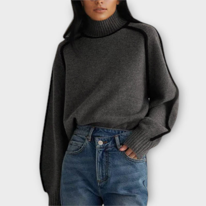 Ava™ - Soft and Elegant High Neck Sweater