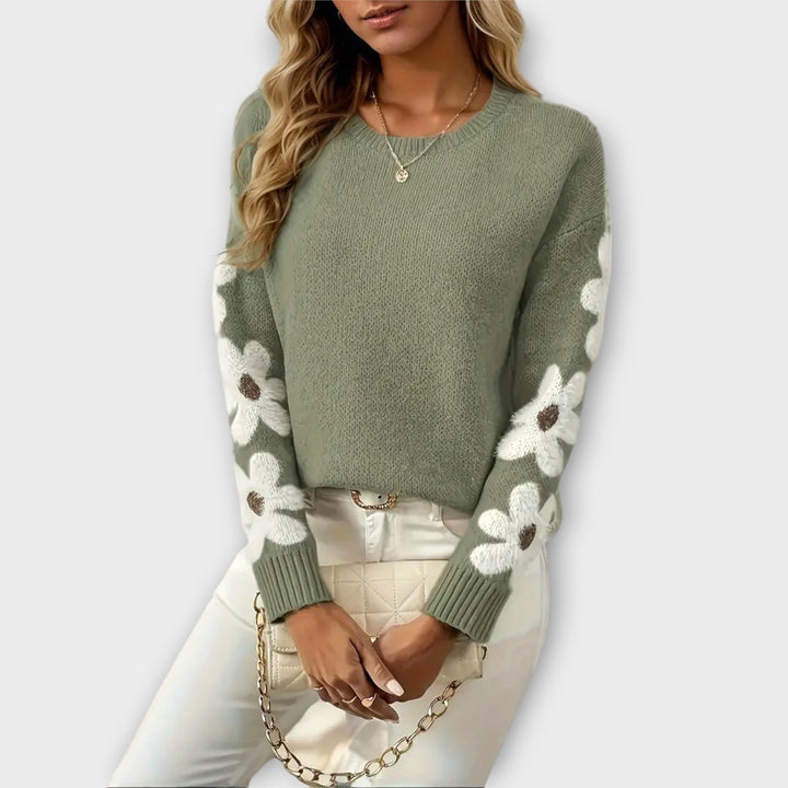 Maya™ - Soft Sweater with Floral Design